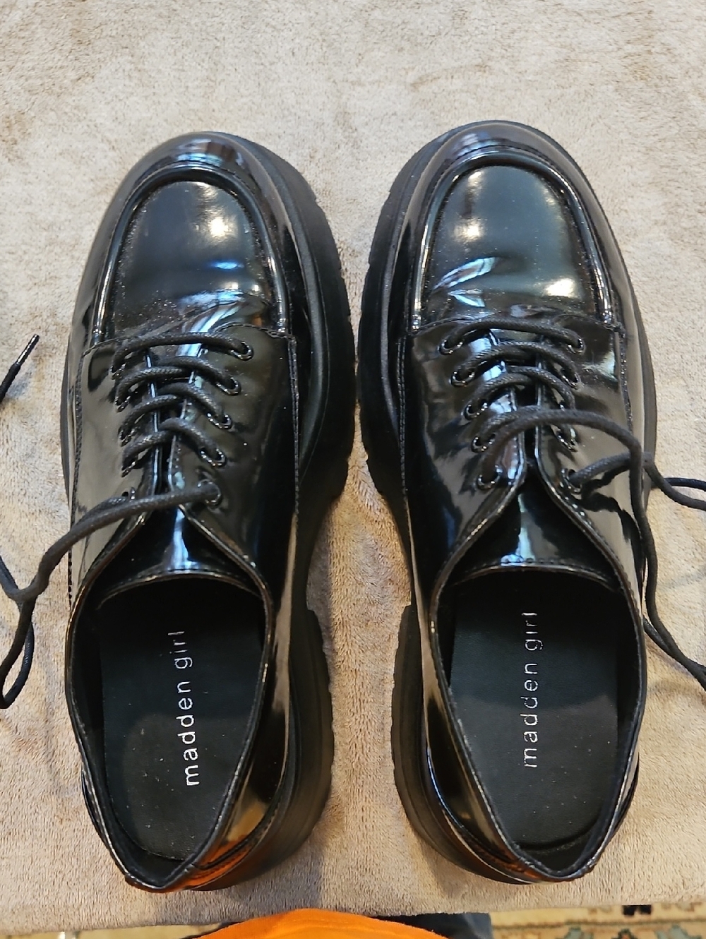 Madden Girl Black Lace-Up Platform Shoes - Picture 6 of 7